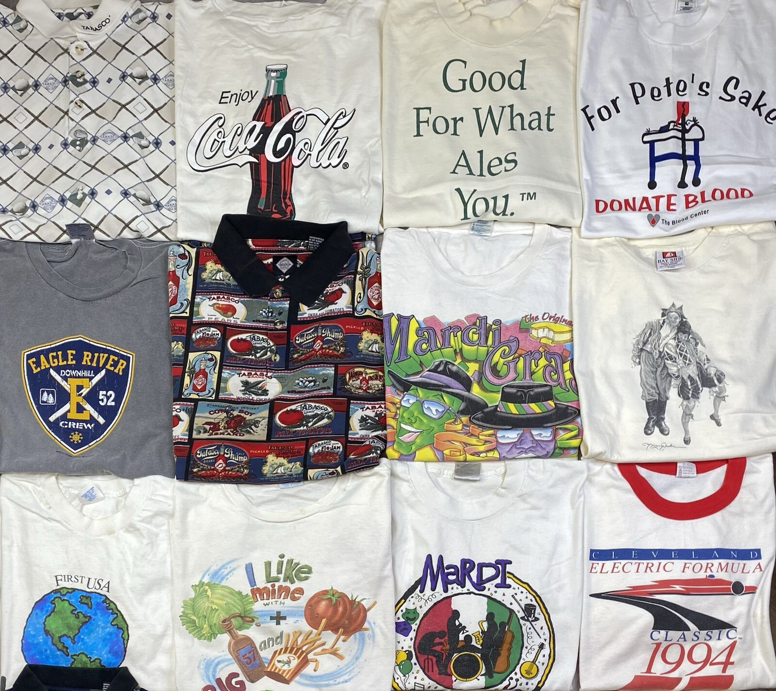 Vintage Graphic shirts Lot Of 20 Promo Funny Cartoons Sport Destinations Mix Szs gallery