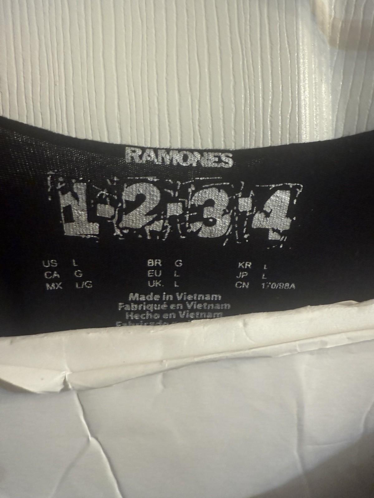Ramones - (Group Photo) - Black Shirt With Pink Letters - L Cut Collar gallery
