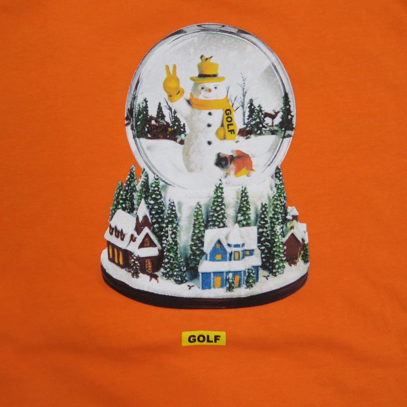 Golf Wang Shirt Men XL Orange World Tour Snowman Snow Globe Cities Tyler Creator gallery