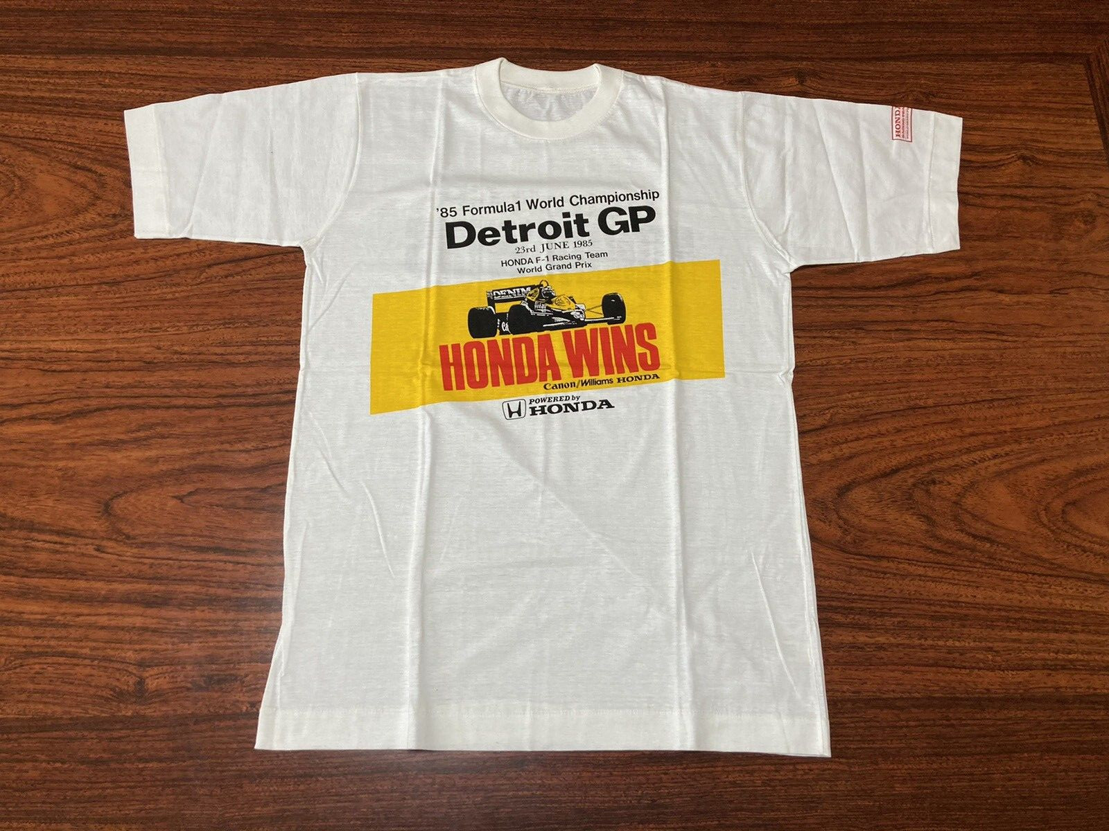 Canon Williams Honda Formula 1 Detroit Grand Prix Tee T Shirt One Size Vtg 1985 gallery