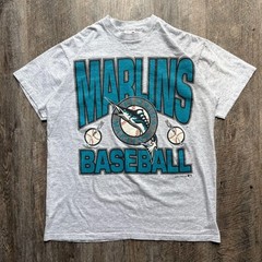 Vintage 1990s Heather Grey MLB Florida Marlins Baseball Tee (NWOT)