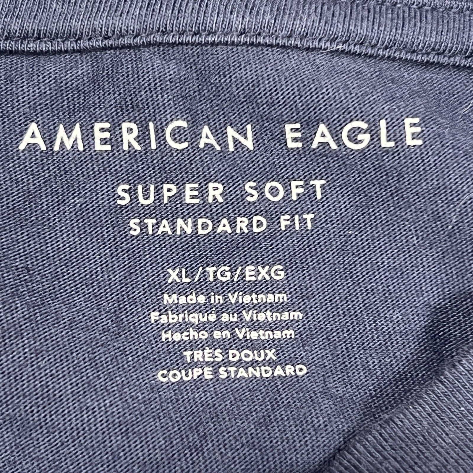 American Eagle T-Shirt Mens XL Super Soft Standard Fit Blue Pullover Top Cotton gallery