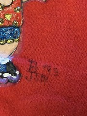 VTG 90s Hand painted Treasure Trolls Red T-shirt Size Large