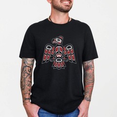 Indigenous Red & Black Eagle T-Shirt | Pacific Northwest Formline Art Tee
