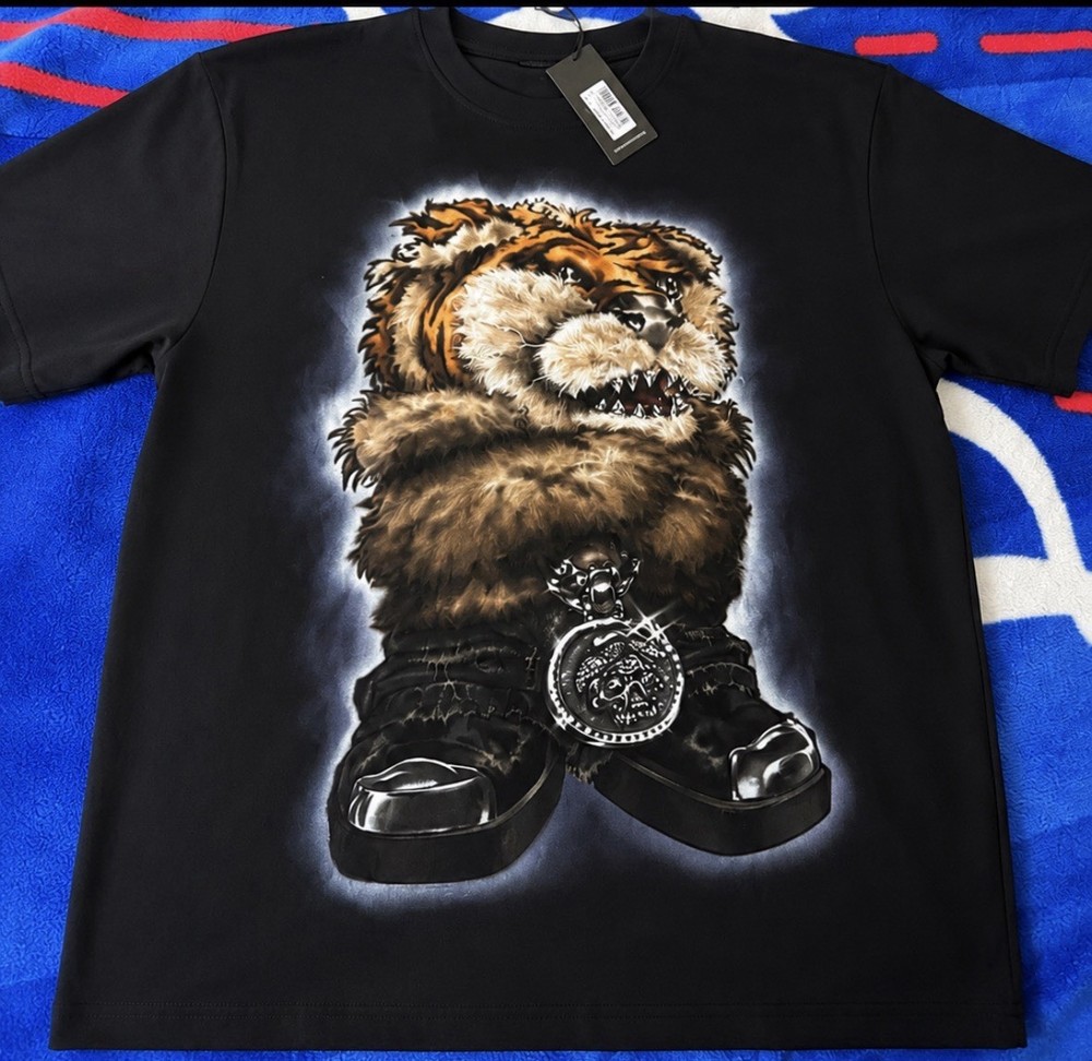 G59 Gangsta Tigger Graphic Tee Black Cotton Men’s XL Crew Neck Short Sleeve