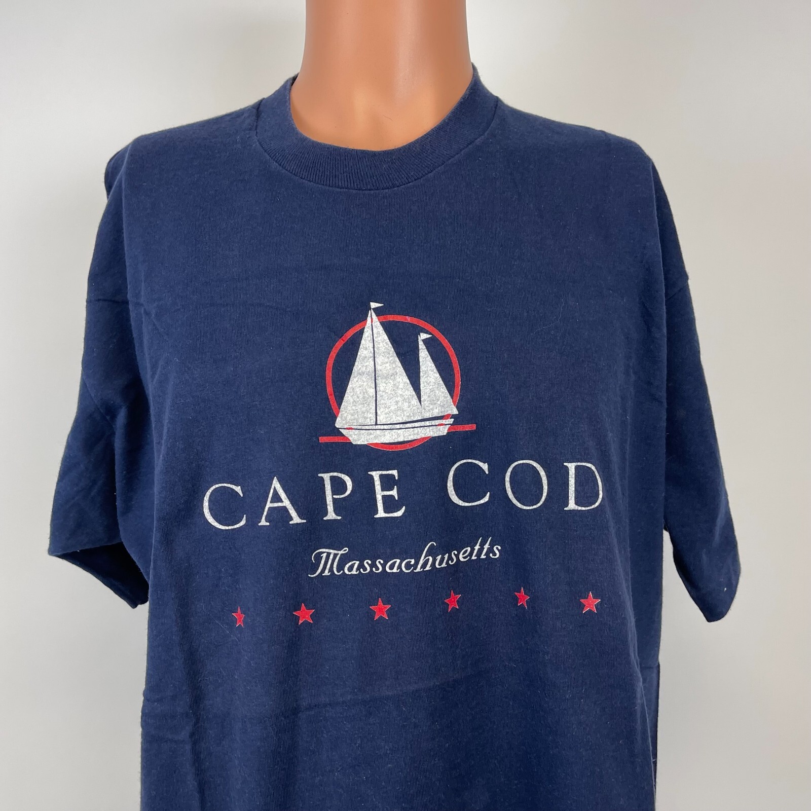Vintage 90s Cape Cod Massachusetts T Shirt Mens Size XL Blue Tall Ships gallery