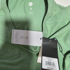 Trajectory Men’s olive green Gorgeous Performance T-shirt, size M.