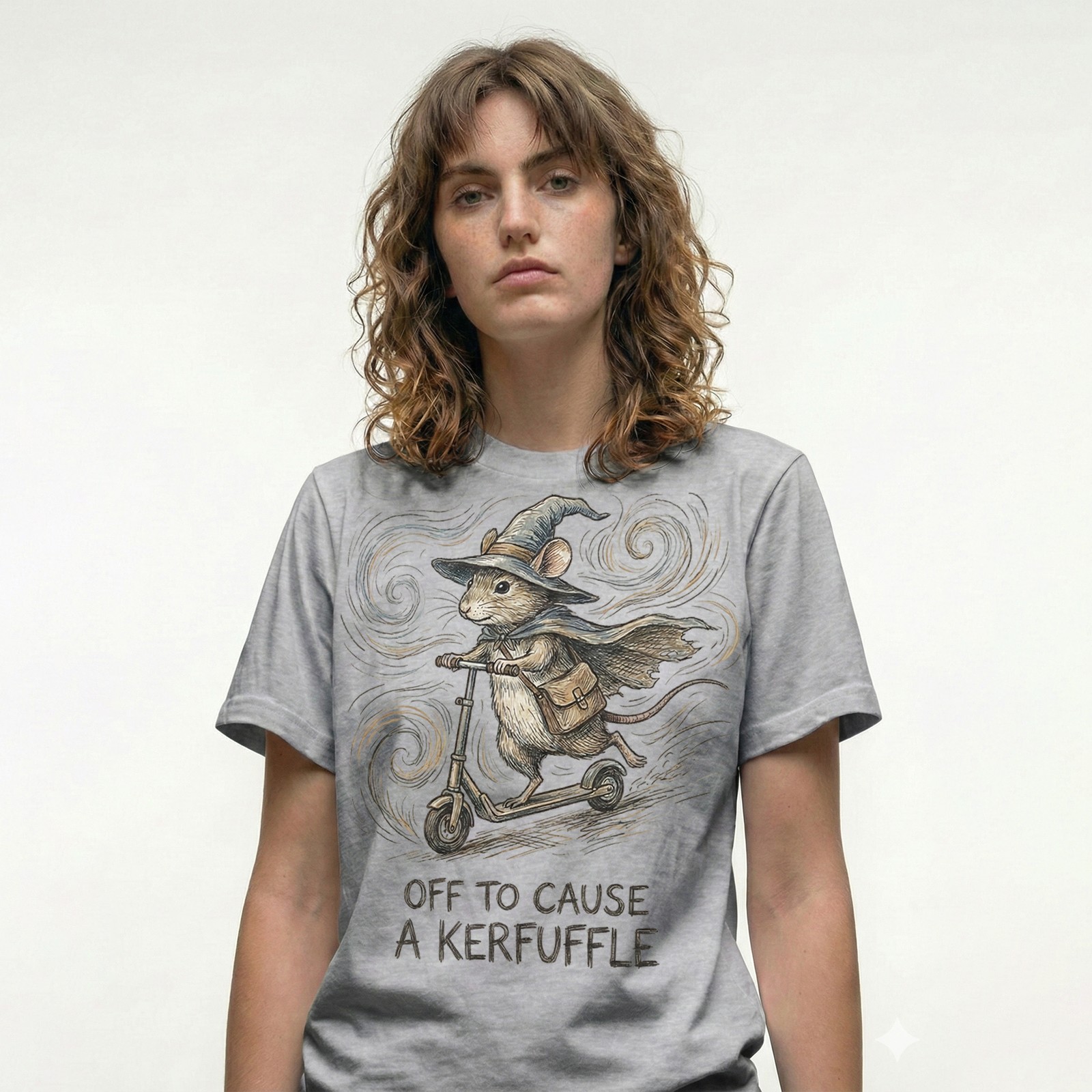 Wizard Mouse Off To Cause A Kerfuffle T-Shirt Vintage Retro Tee Gift