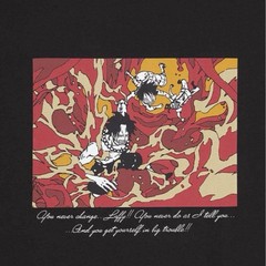 L – XL Men ONE PIECE Luffy & Ace collaboration Black T-shirt Discontinued