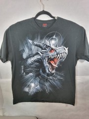 Spiral Direct ” Dragon’s Cry” Double Sided Graphic T-Shirt Size XL Black…