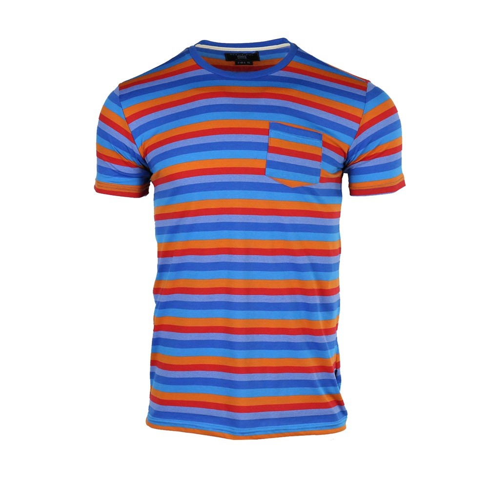 Beautiful Giant Men's Striped Cotton T-Shirt Classic Causal Loose Orange gallery
