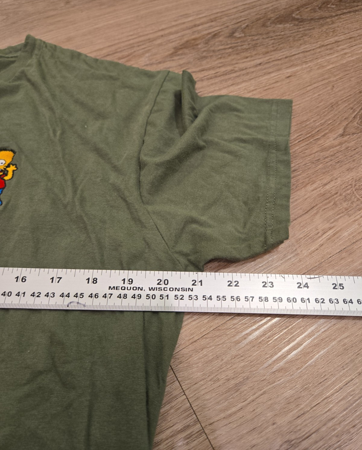 Vintage Bart Simpson Embroidered T-Shirt Green Fox Men's Size Large gallery