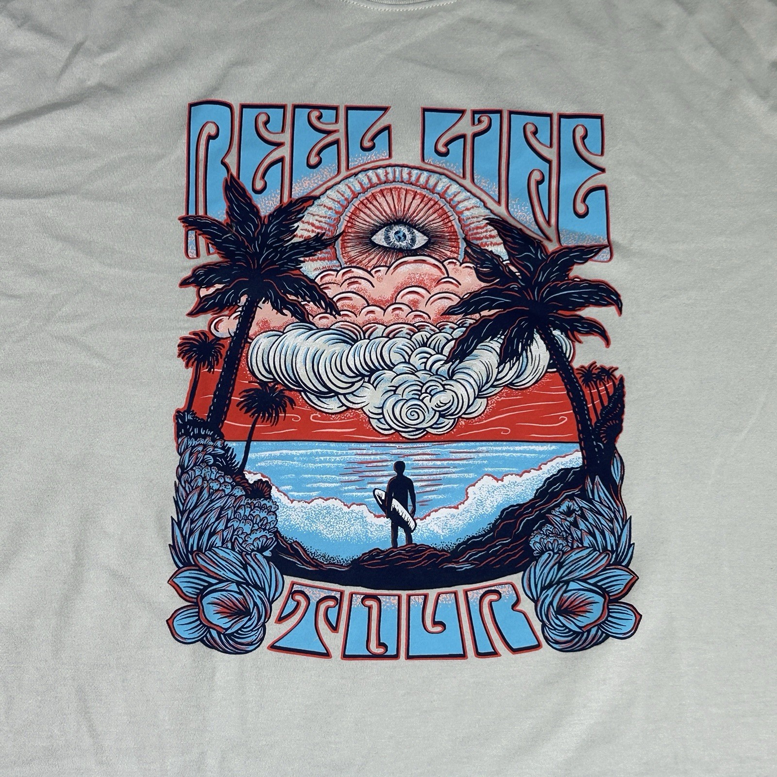 Reel Life Tshirt Mens Size XL Short Sleeve Relaxed Fit Graphic Double Sided New gallery