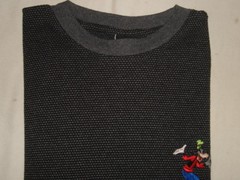 Goofy Embroidered Mickey Unlimited Gray Thermal Cotton/Poly S/S T-Shirt Sz. L