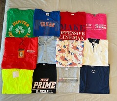 Bundle Lot of 12 Mens Graphic Tshirt/Polo Various Sizes & Colors New/Used Resell