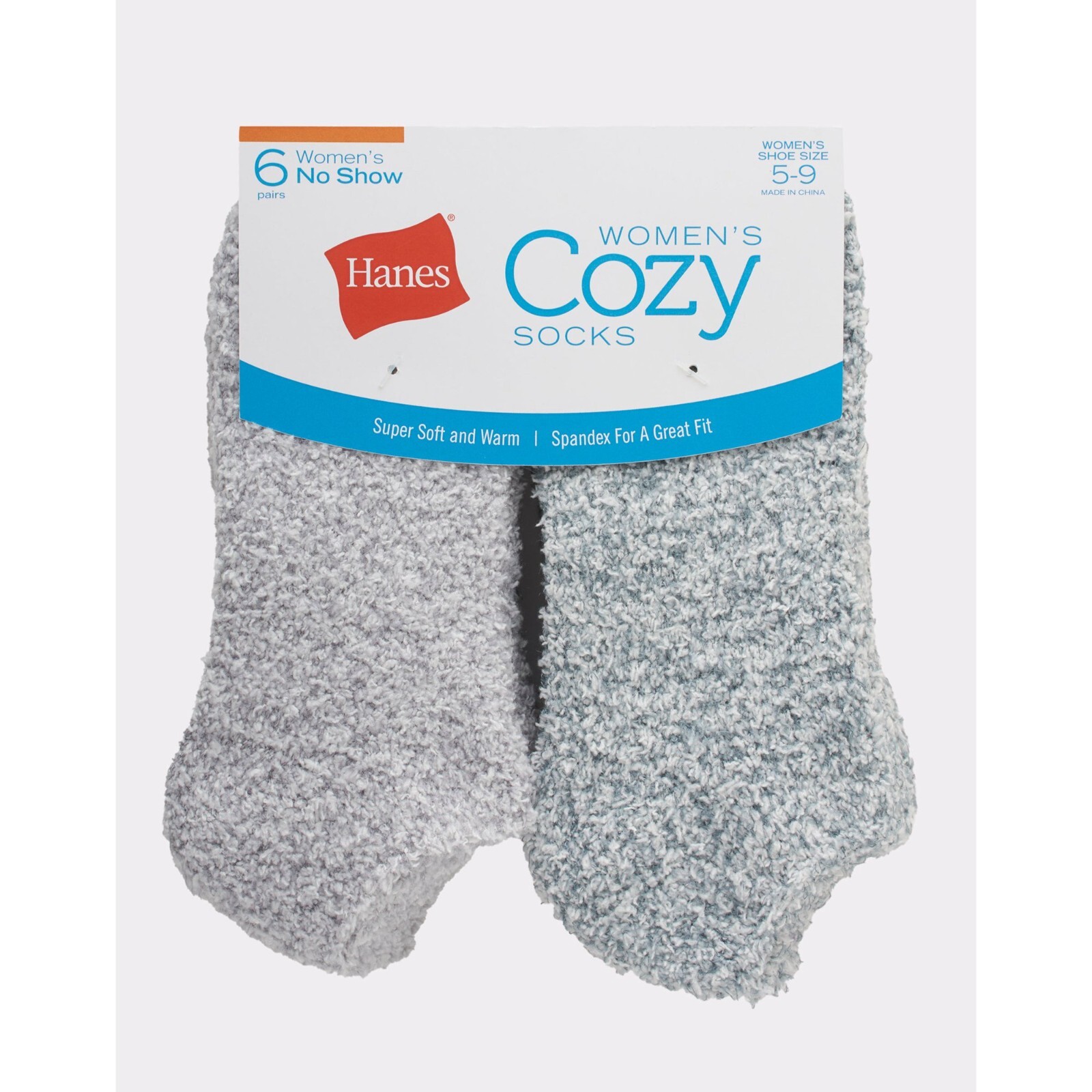 Hanes Women’s Cozy No Show Socks. Assorted, 6-Pairs Pick color