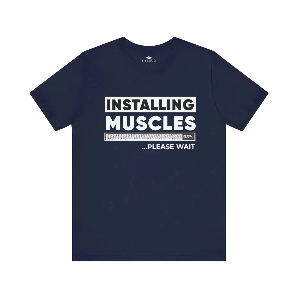 Round Neck Short Sleeve T-Shirt: Unisex Gym Exercise Motivation Print gallery