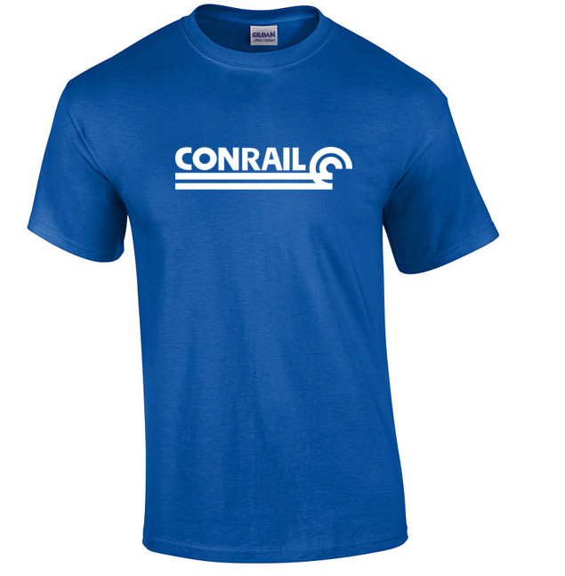 White Conrail Logo on Royal Blue T-shirt Defunct Railroad Train Tee Shirt gallery