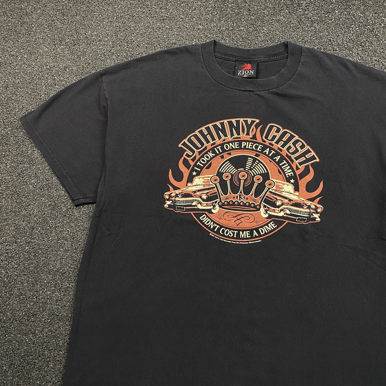 Johnny Cash Zion Roots Wear 2007 T Shirt Men’s Size 2XL Black Country Tee gallery