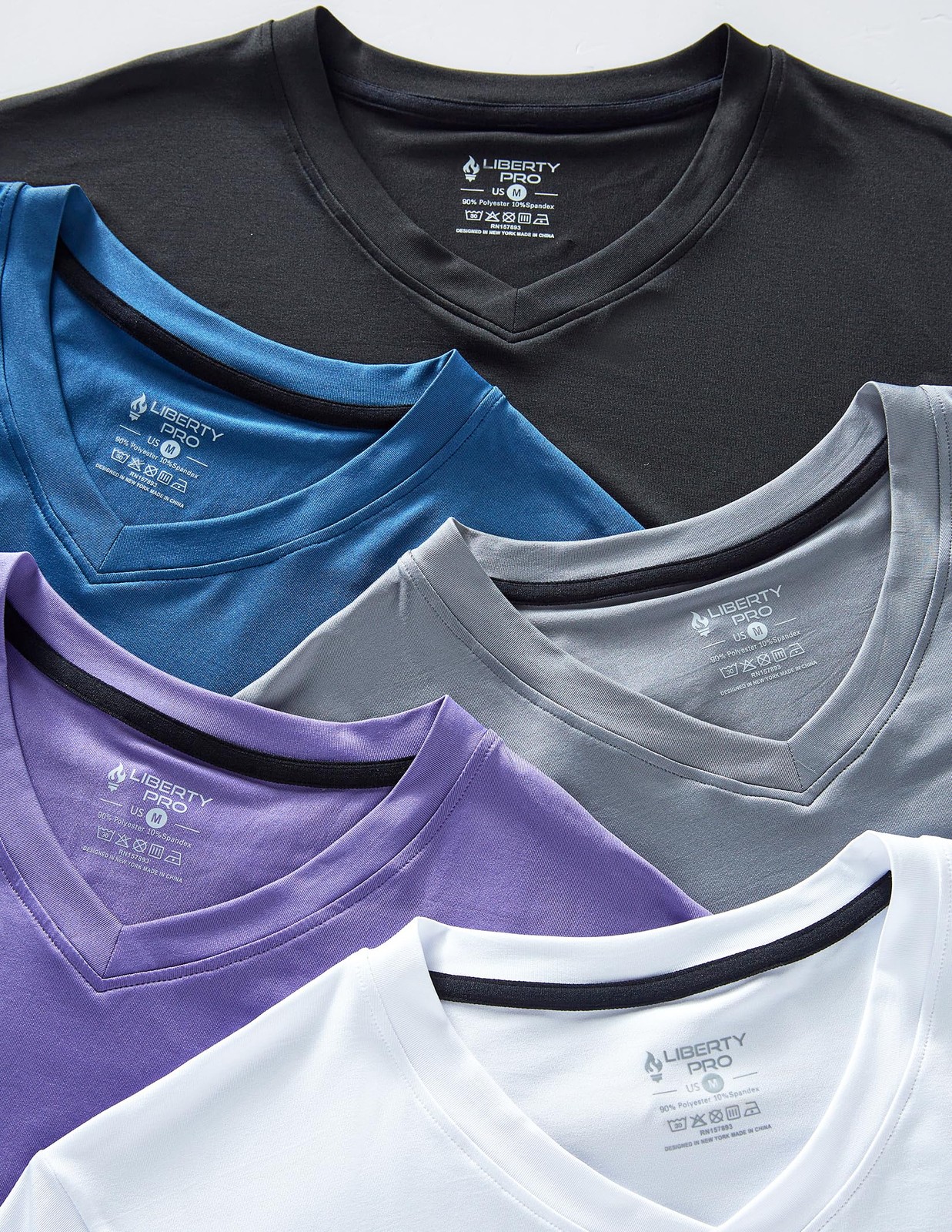 5 Pack Mens V-Neck Dry Fit Active T-Shirts, Athletic Short Sleeve Workout Top... gallery