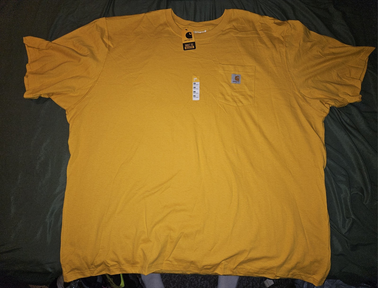 Carhartt Men’s Yellow Loose Fit Heavyweight Short Sleeve Pocket Tee Shirt 5XL