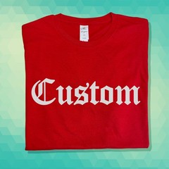Custom Old English Text Tee – Your Text or Last Name Printed Vintage Faded Shirt