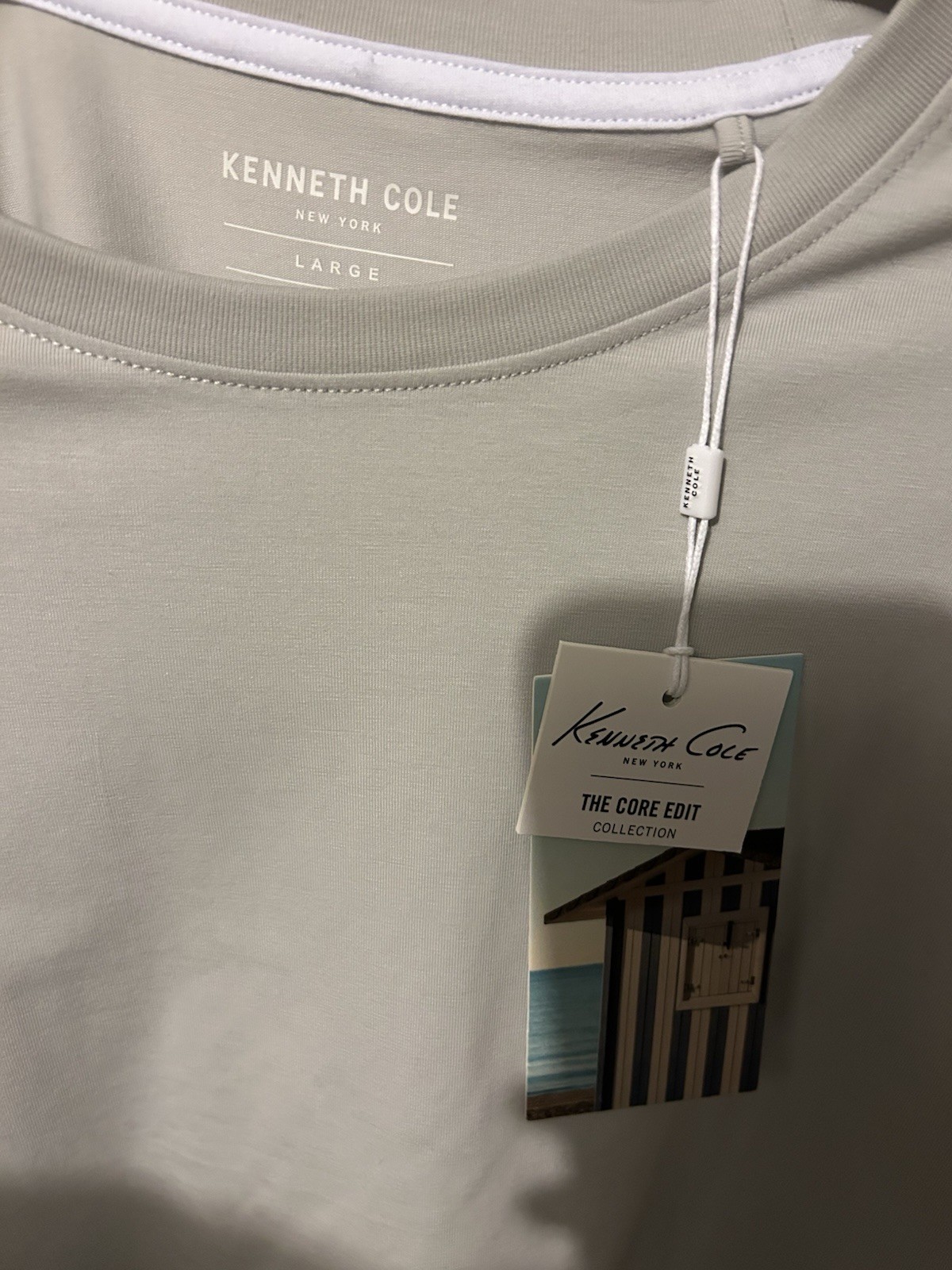 Kenneth Cole Light Gray The Core Edit Collection Men's Crew Neck T-Shirt Size L gallery
