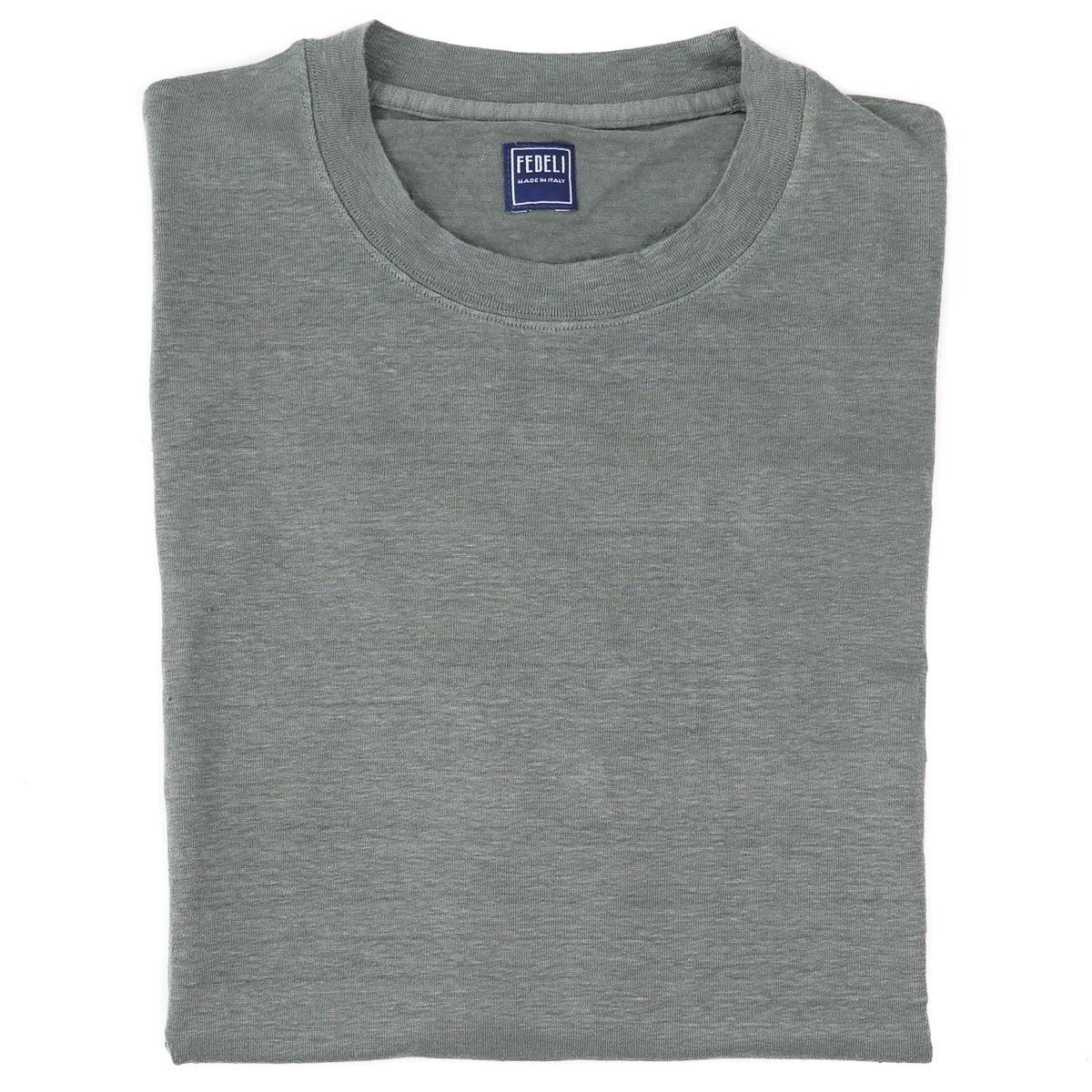 Fedeli Gray-Green Lightweight Stretch Linen T-Shirt XXL (Eu 56) NWT Tee gallery