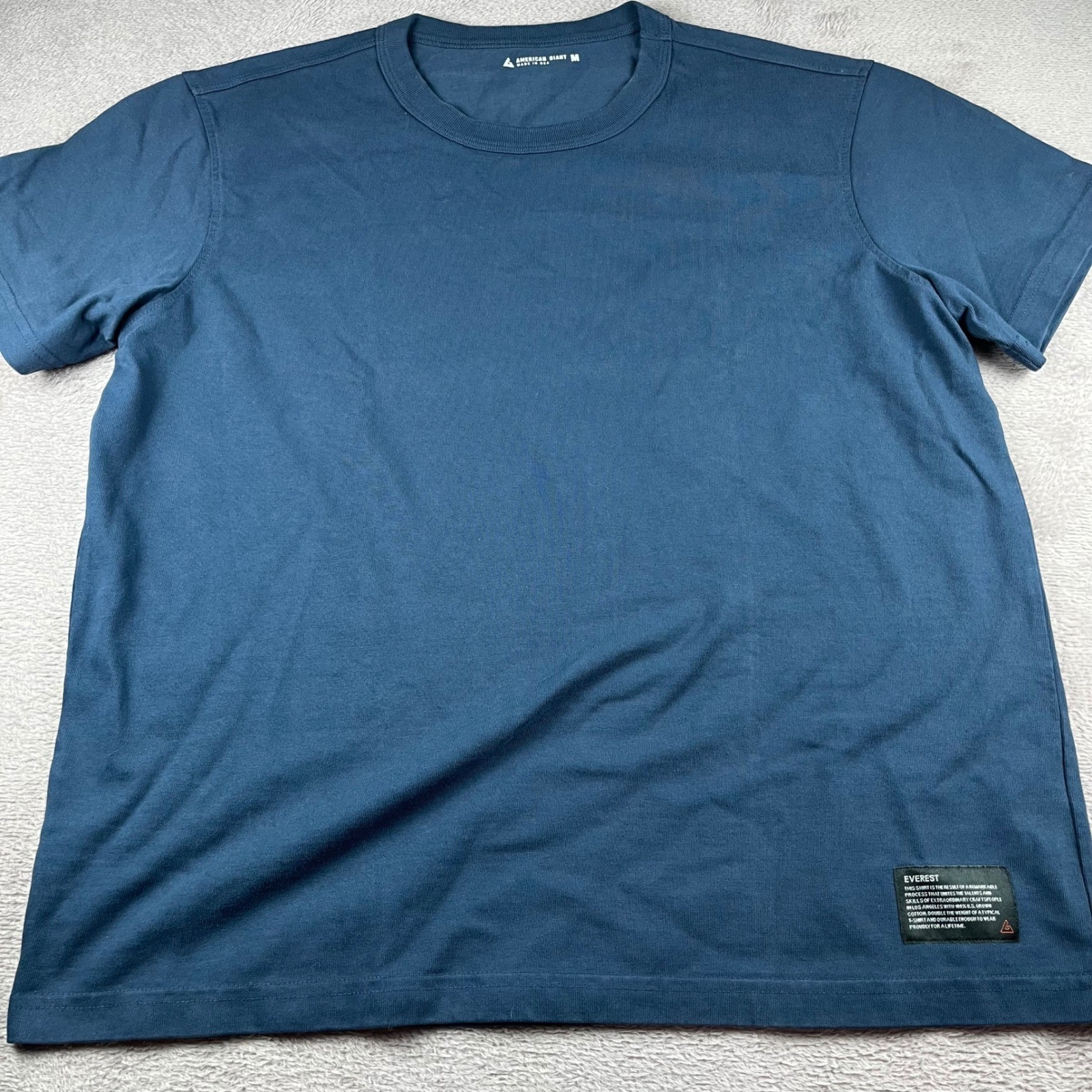 American Giant Everest Mens T-Shirt Blue Heavyweight Cotton Made in USA Size M