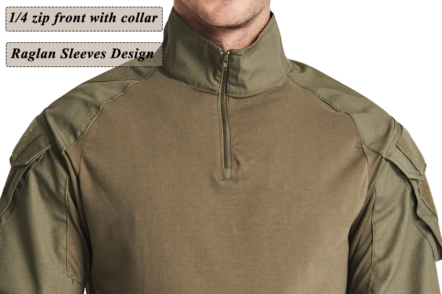 Men's Firm Shirts Training Atheletic Training Shirts 1/4 Zip Ripstop Cargo Work gallery