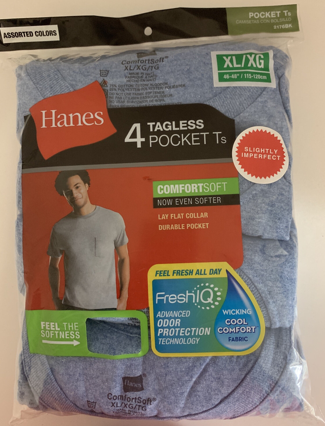 Hanes 4 pack Men's Pocket Ts Cotton T-Shirt Tagless Crew - SI gallery