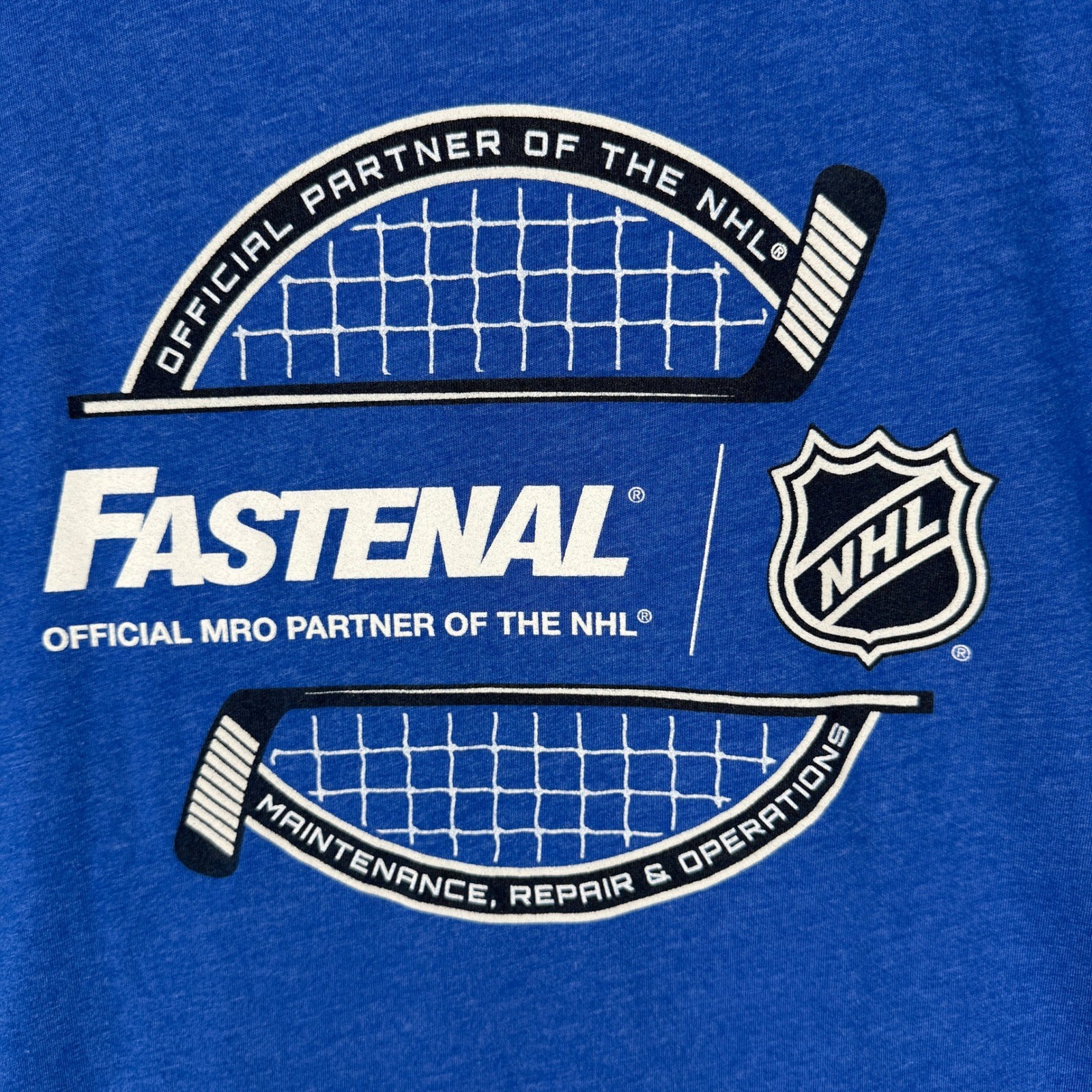 NHL Fastenal Official Partner T-Shirt Mens L Blue All Teams Graphic Tee gallery