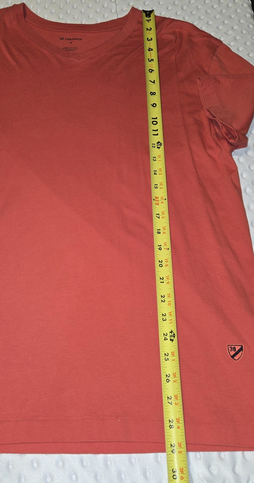 Cremieux Men’s V-Neck T-Shirt Red Short Sleeve Size Medium Stretch Cotton gallery