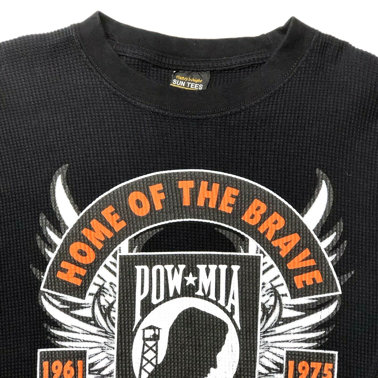 POW-MIA T-Shirt Men's Large Black You Are Not Forgotten Waffle HeavyweightCotton gallery