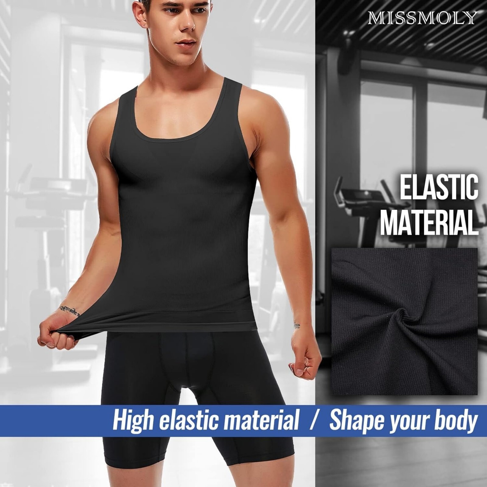 Fajas Colombianas para Hombres Men Compression Body Shaper Abdomen Control Tank gallery