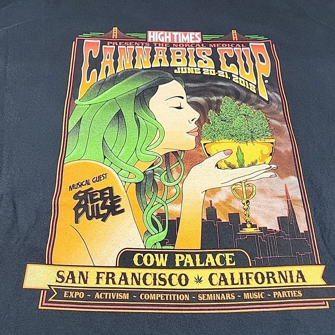 High Times Cannabis Cup 2015 San Francisco Black Graphic Shirt Size 2XL gallery