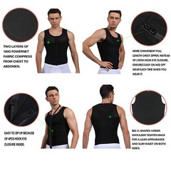 Men Slimming Body Shaper Vest Chest Compression Shirt to Hide Gynecomastia Moobs
