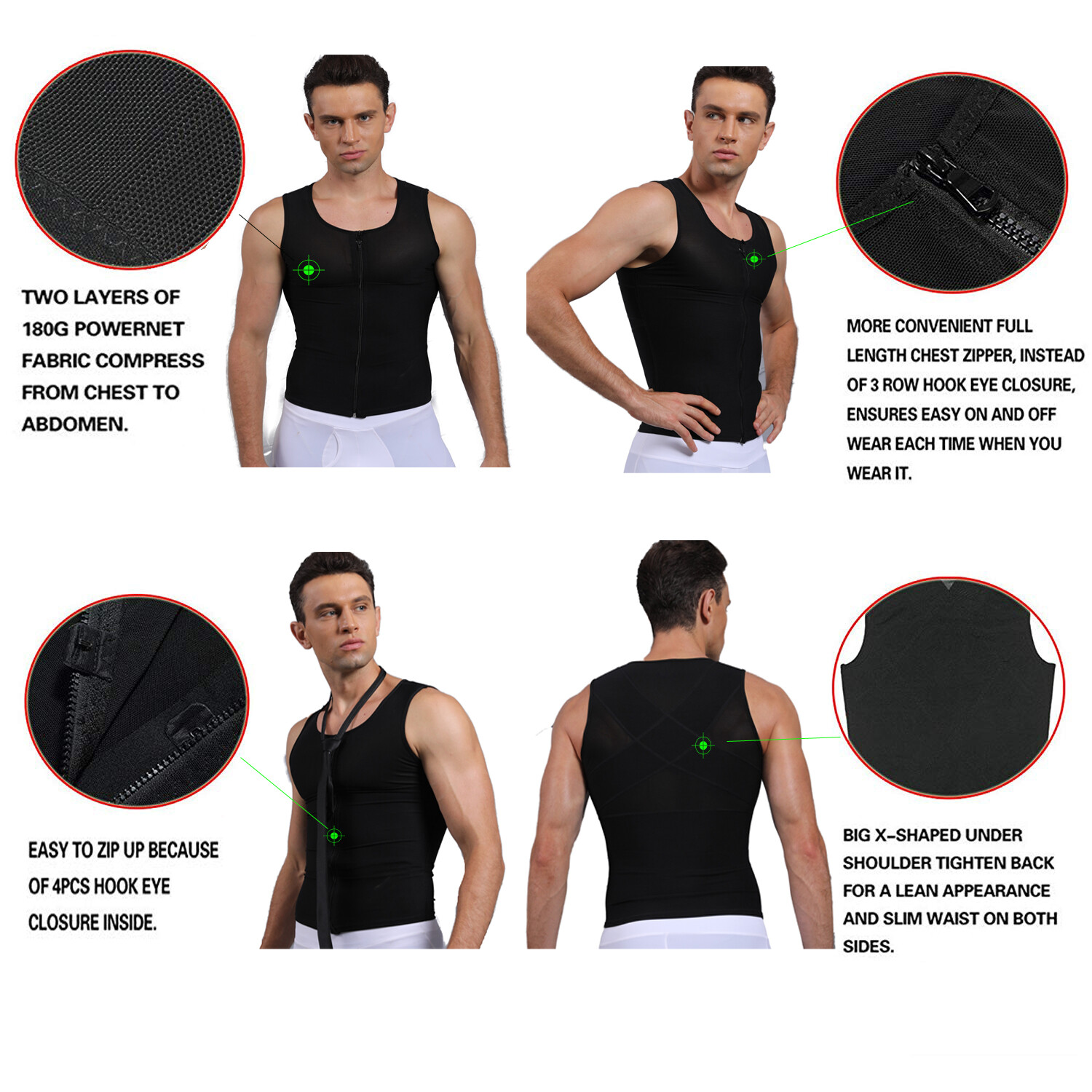 Men Slimming Body Shaper Vest Chest Compression Shirt to Hide Gynecomastia Moobs gallery