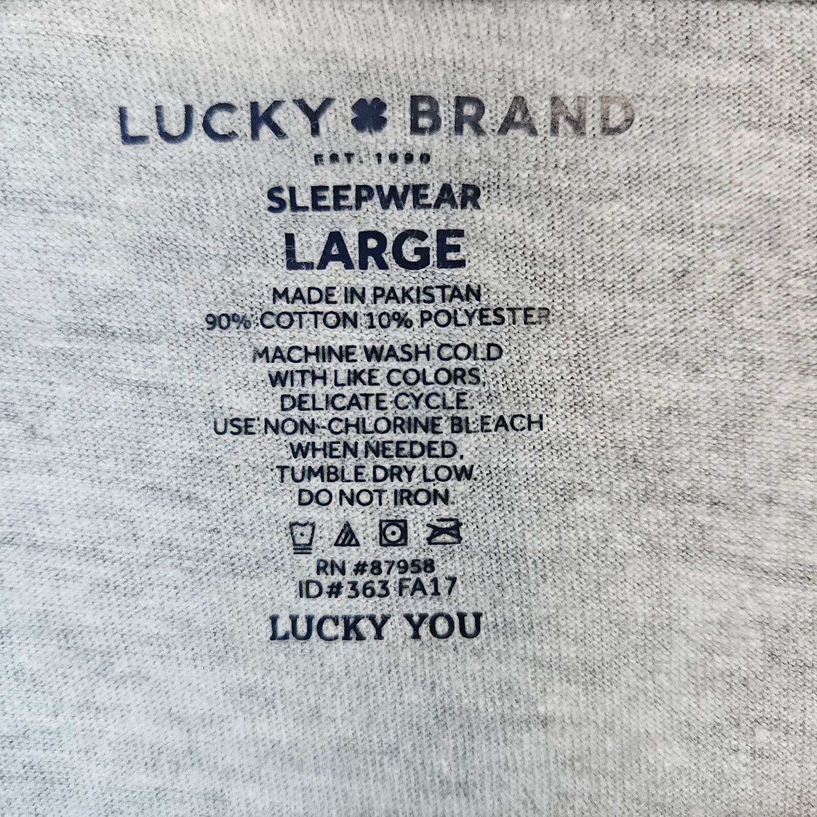 Lucky Brand Sleepwear Heathered Gray Henley Top Size L Surfboard Bear Embroidery gallery
