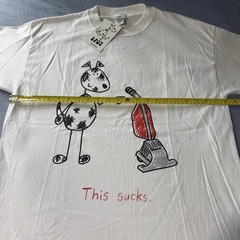 NWT Vintage 90s This Sucks Vacuum Comic Funny Shirt Size Large Spot By Hamwear