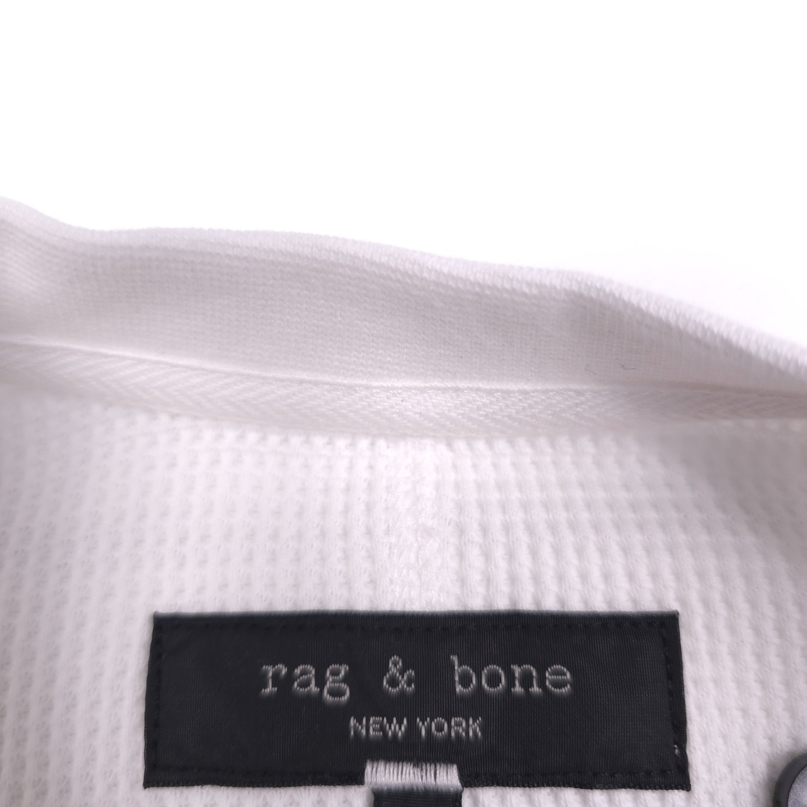Rag & Bone Waffle Knit Henley Shirt Mens Size Small White Cotton Long Sleeve gallery