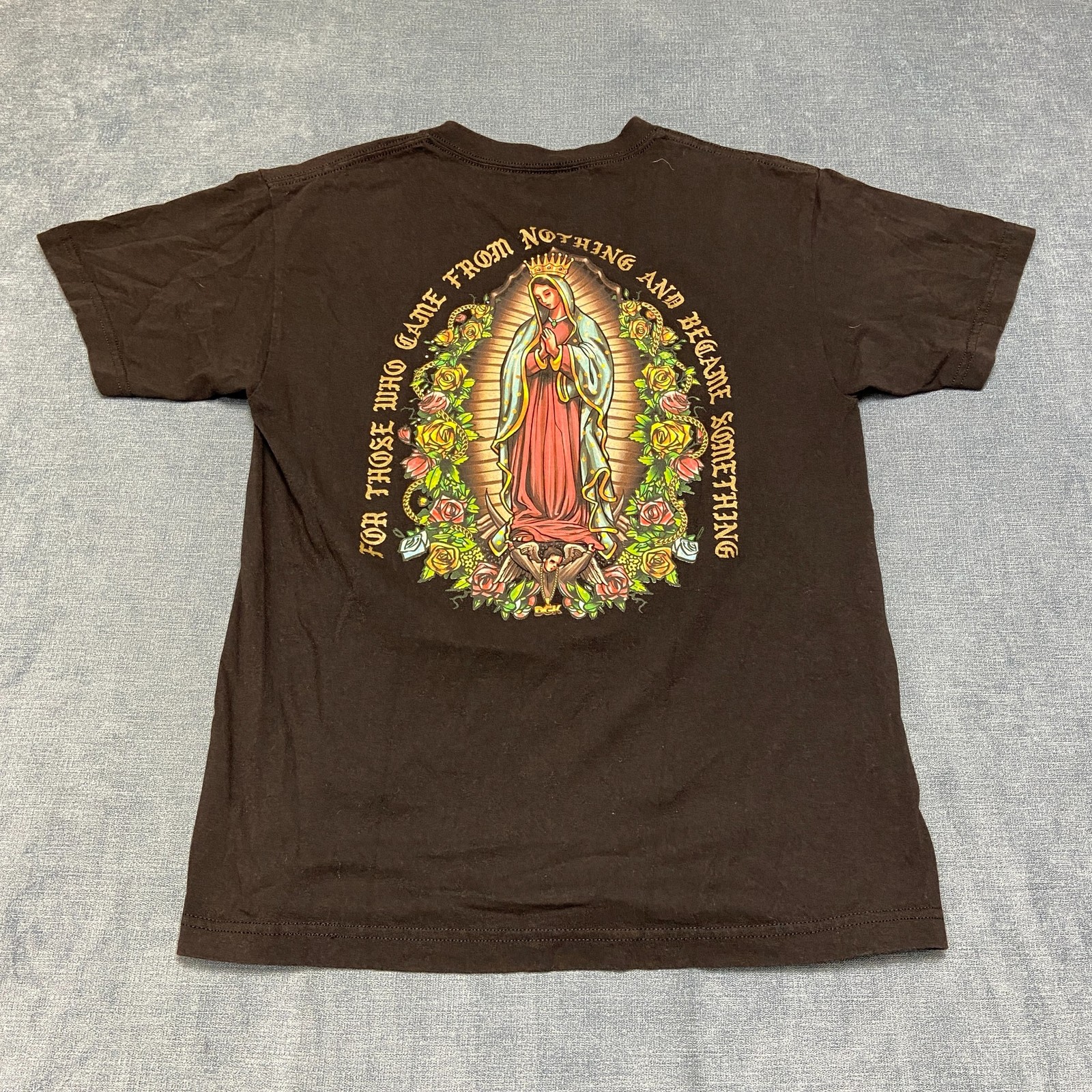 DGK Guadalupe T Shirt Mens Medium Black Rose Graphic Classic Short Sleeve gallery