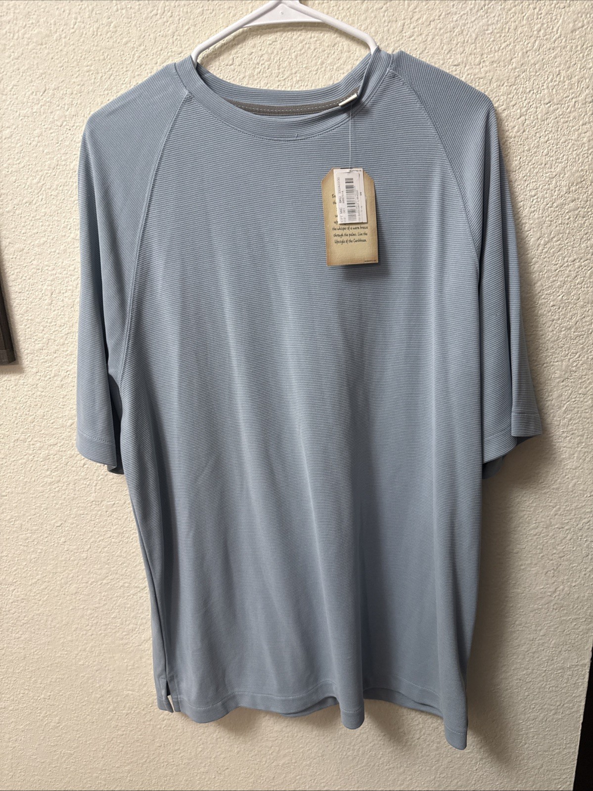 Caribbean Men’s Large Blue Short Sleeve T Shirt Crew Neck Top NWT