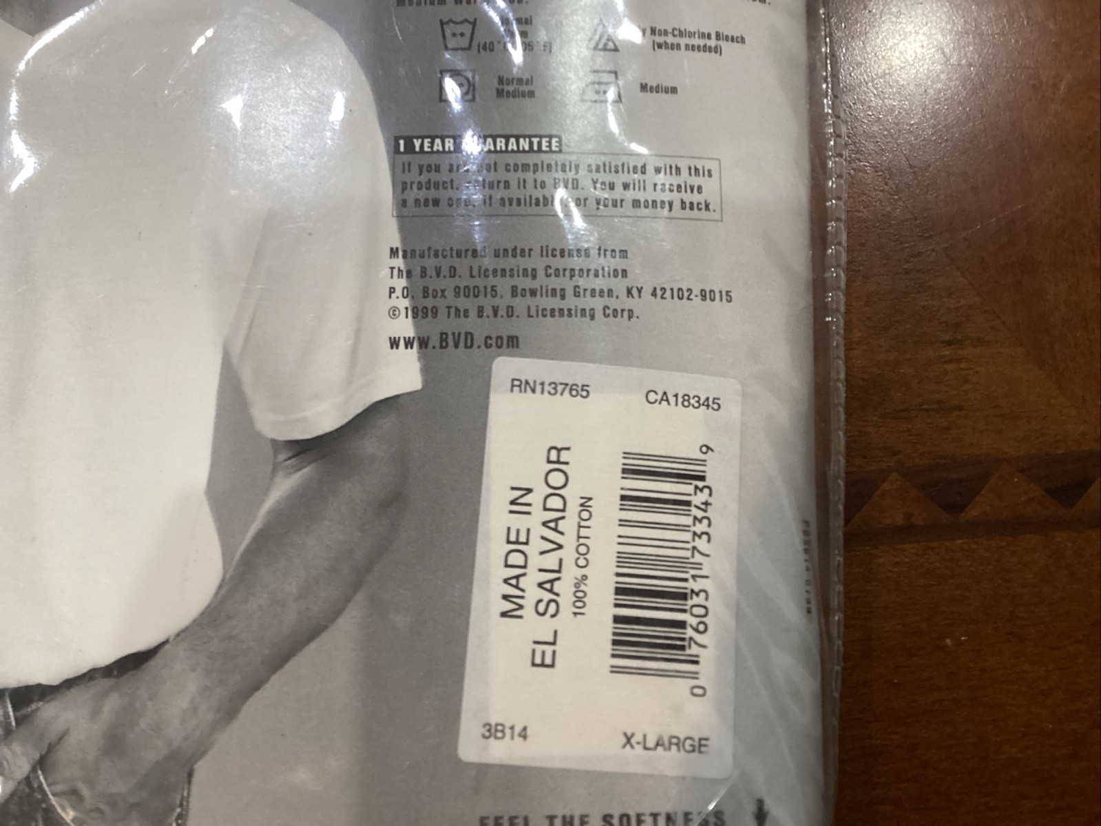 Brand New Vintage BVD High Neck V White T Shirt Size XL (46-48) 3-pack NOS gallery