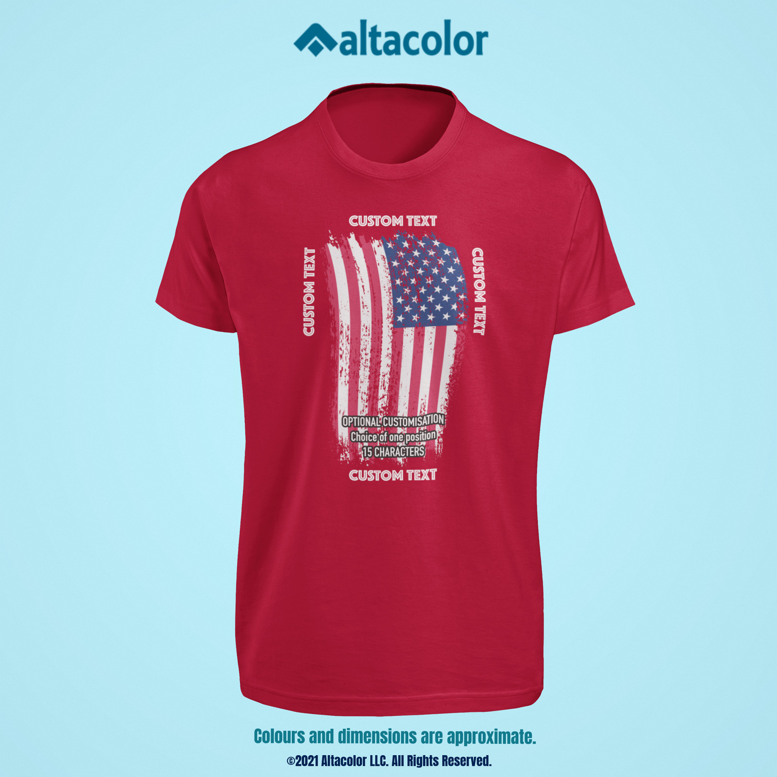 Patriotic U.S. Flag T-Shirt - Full Colour, High-Quality Tee Shirt Customised! gallery