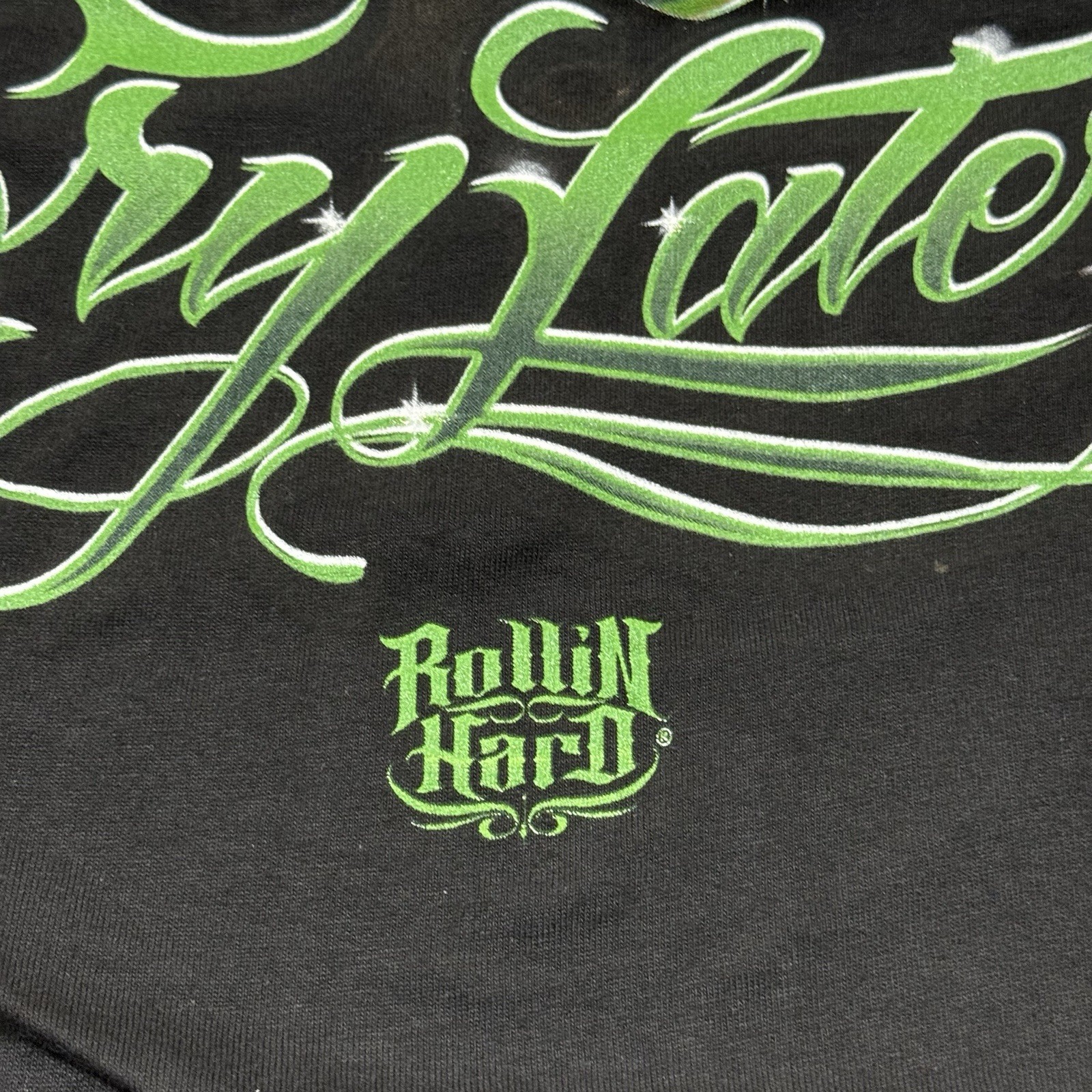 Vintage Rollin Hard Smoke Now Cry Later T-Shirt L Weed Smile Tee Y2K gallery