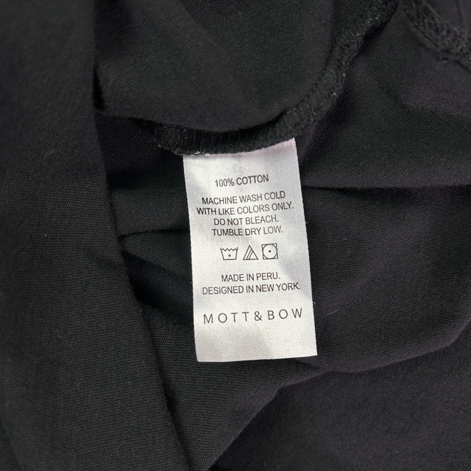 Mott & Bow The Driggs Men's Large T-Shirt Black Crew Neck 100% Combed Cotton Tee gallery