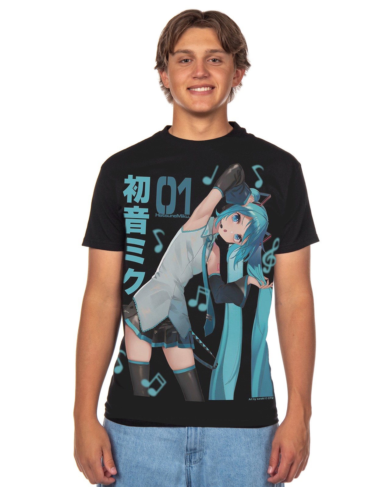 Hatsune Miku T-Shirt Men’s Pop Star Short Sleeve Graphic Top Shirt