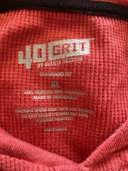 Duluth Trading 40 Grit Thermal Henley Shirt Mens XL Red Long Sleeve