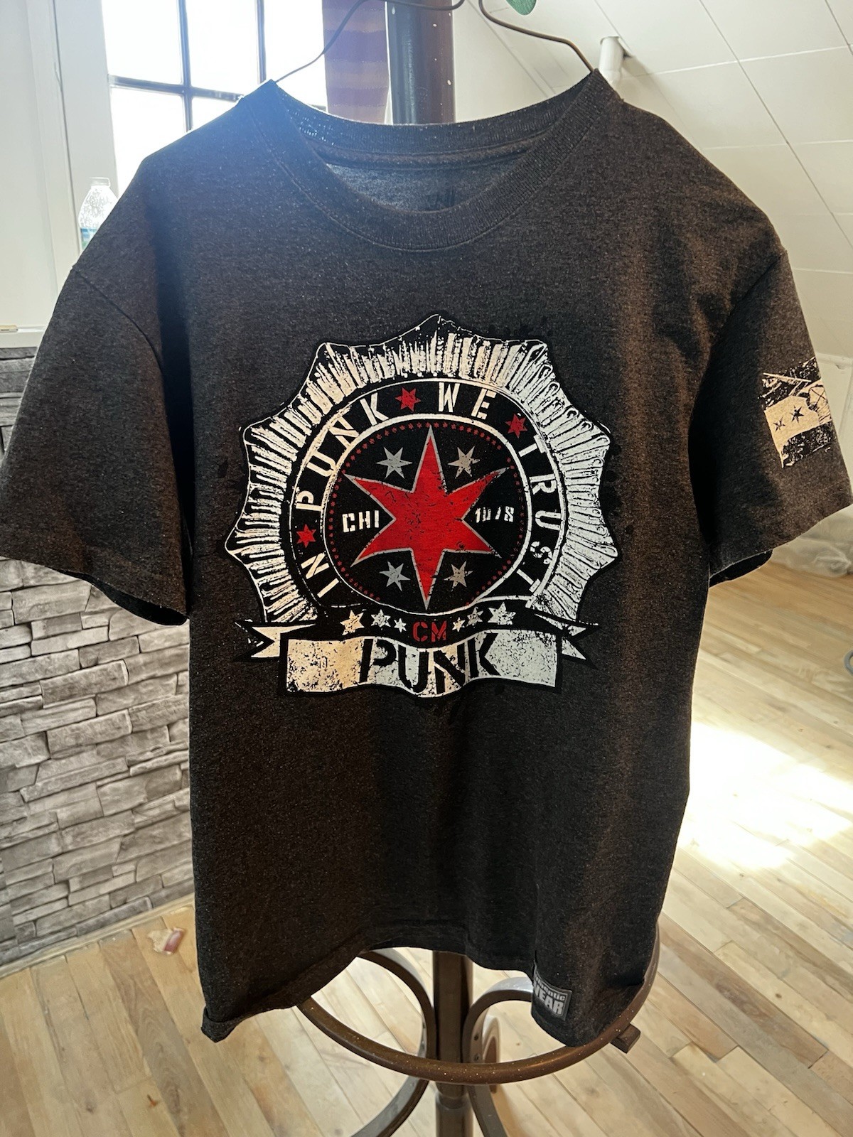 2012 WWE CM Punk In Punk We Trust T Shirt Best In The World Gray Men's Medium gallery